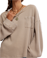 Dawson Pocket Thermal Long Sleeve T-Shirt in Smooth Stone