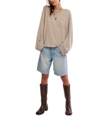 Dawson Pocket Thermal Long Sleeve T-Shirt in Smooth Stone