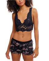 Petal Party Plunge Bralette in Black