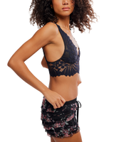 Petal Party Plunge Bralette in Black