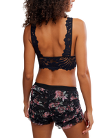 Petal Party Plunge Bralette in Black