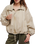 The Free People Womens Chelsea Funnel-Neck Jacket in Oatmeal