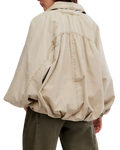 The Free People Womens Chelsea Funnel-Neck Jacket in Oatmeal