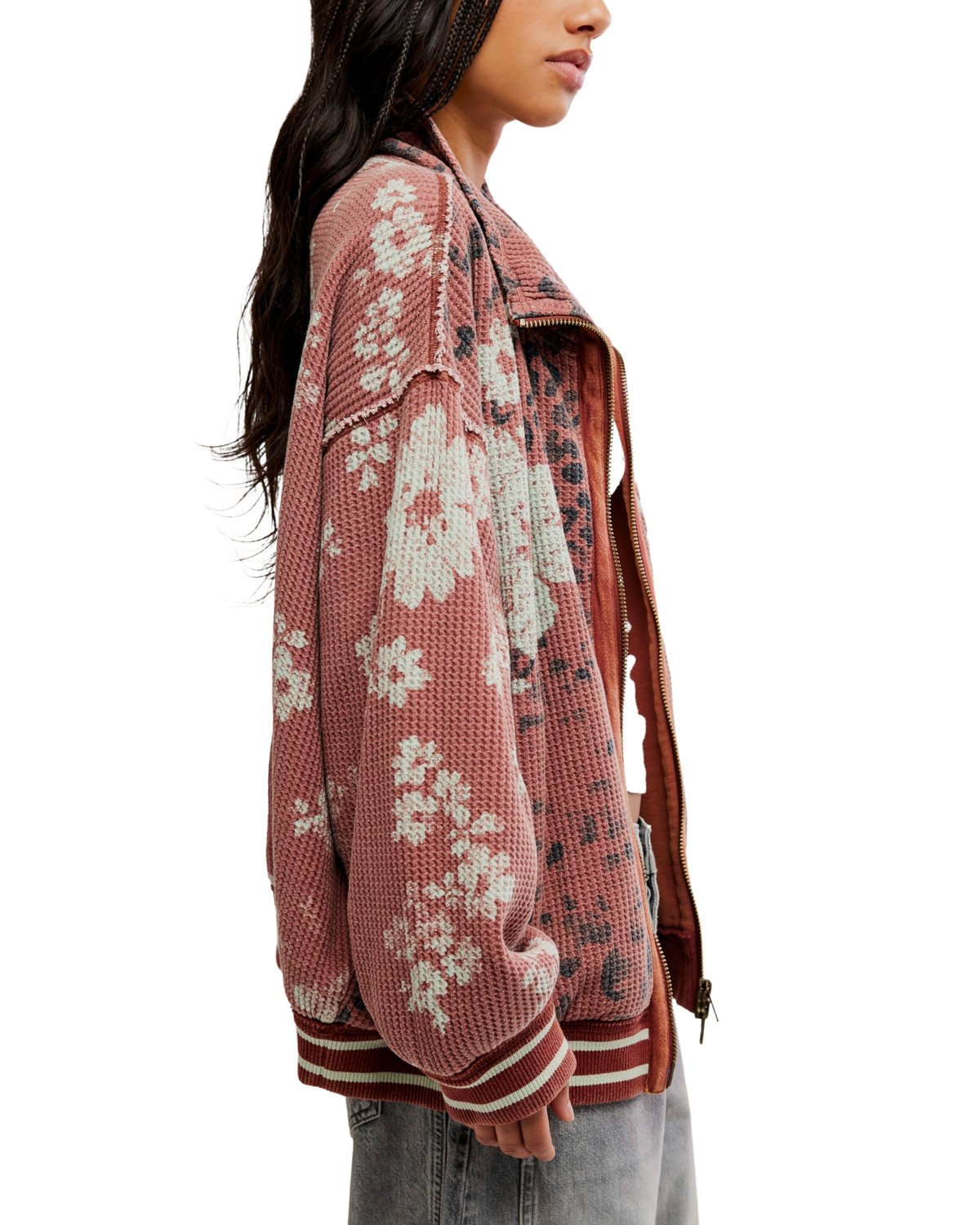 Print Mix Cardi in Whisper Pink Combo