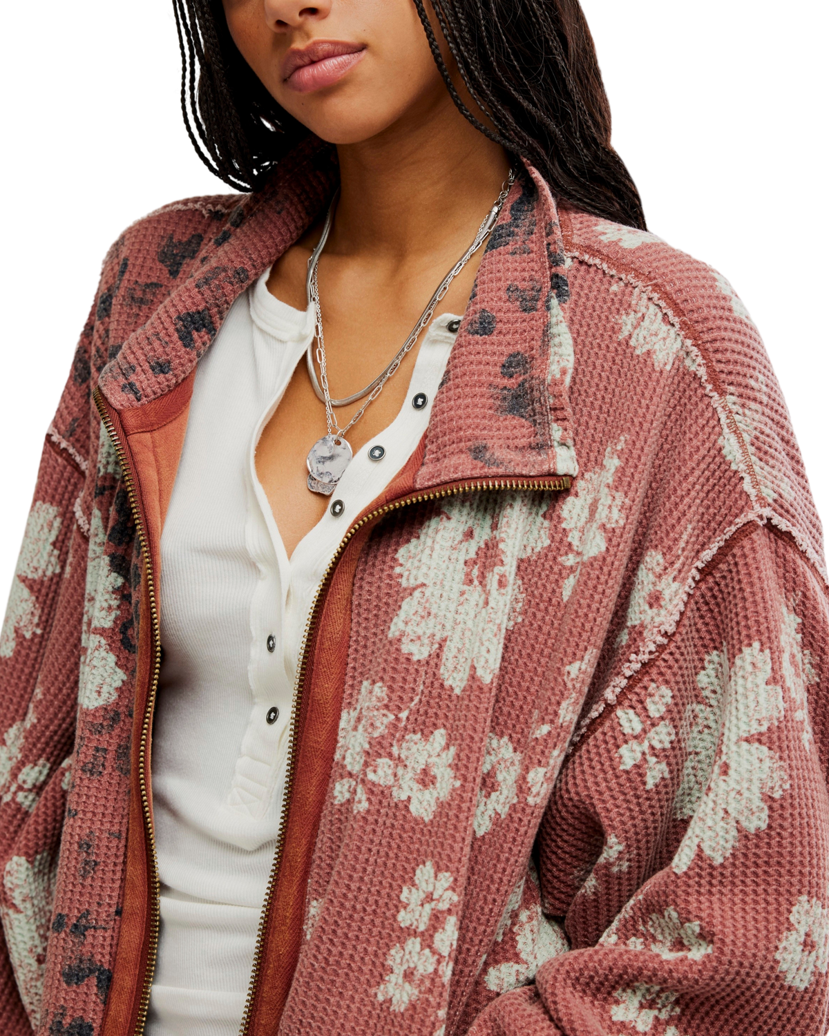 Print Mix Cardi in Whisper Pink Combo