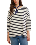 The Free People Womens 2 Sense Long Sleeve T-Shirt in Ivory Combo