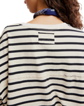 The Free People Womens 2 Sense Long Sleeve T-Shirt in Ivory Combo
