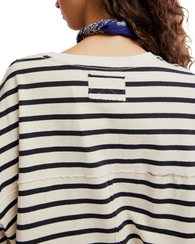 The Free People Womens 2 Sense Long Sleeve T-Shirt in Ivory Combo