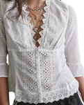 The Free People Womens Salone Eyelet Top in Clean Ivory