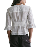 The Free People Womens Salone Eyelet Top in Clean Ivory