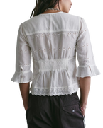 The Free People Womens Salone Eyelet Top in Clean Ivory