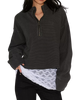 Celeste Quarter Zip Sweatshirt in Black