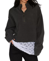 Celeste Quarter Zip Sweatshirt in Black
