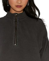 Celeste Quarter Zip Sweatshirt in Black