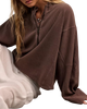 Celeste Quarter Zip Sweatshirt in Mochachinno