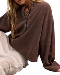Celeste Quarter Zip Sweatshirt in Mochachinno