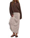 Celeste Quarter Zip Sweatshirt in Mochachinno
