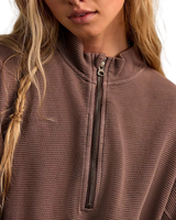 Celeste Quarter Zip Sweatshirt in Mochachinno