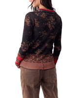 Easy Does It Printed Long Sleeve T-Shirt in Black Combo