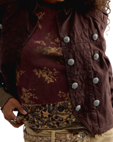 Easy Does It Printed Long Sleeve T-Shirt in Wine Combo