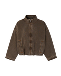 The American Vintage Womens Bomber Oshow Jacket in Stone Brown