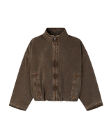 The American Vintage Womens Bomber Oshow Jacket in Stone Brown