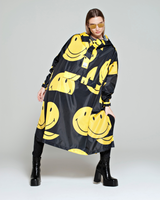 The Rain Kiss All Smiles x Smiley Rain Poncho in Black | Available at Anns Cottage