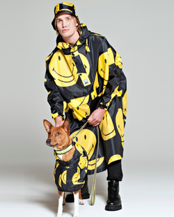 The Rain Kiss All Smiles x Smiley Rain Poncho in Black | Available at Anns Cottage