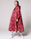 The Rain Kiss Womens Ikat Rain Poncho in Dark Pink