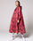 The Rain Kiss Womens Ikat Rain Poncho in Dark Pink