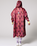 The Rain Kiss Womens Ikat Rain Poncho in Dark Pink