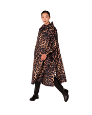 Dark Leopard Rain Poncho in Brown