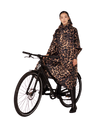 The Rain Kiss Womens Dark Leopard Rain Poncho in Brown