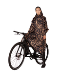 The Rain Kiss Womens Dark Leopard Rain Poncho in Brown
