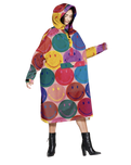 The Rain Kiss Womens Pop Art Smily Originals Rain Poncho in Multi-Colour