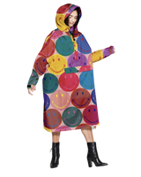 The Rain Kiss Womens Pop Art Smily Originals Rain Poncho in Multi-Colour