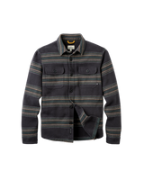 The Passenger Mens Island Heavy Twill Shirt 2.0 in Faded Black Stripe