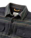 The Passenger Mens Island Heavy Twill Shirt 2.0 in Faded Black Stripe