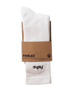 The Parlez Mens Prumo Socks in White