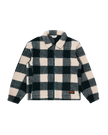 The Parlez Mens Province Check Sherpa Fleece Jacket in Deep Green