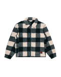 The Parlez Mens Province Check Sherpa Fleece Jacket in Deep Green