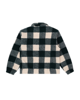The Parlez Mens Province Check Sherpa Fleece Jacket in Deep Green