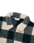 The Parlez Mens Province Check Sherpa Fleece Jacket in Deep Green