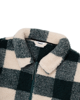 The Parlez Mens Province Check Sherpa Fleece Jacket in Deep Green