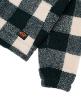 The Parlez Mens Province Check Sherpa Fleece Jacket in Deep Green