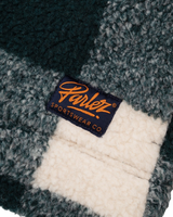 The Parlez Mens Province Check Sherpa Fleece Jacket in Deep Green
