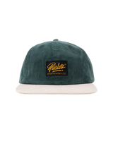 The Parlez Mens Chester 6 Panel Cap in Deep Green