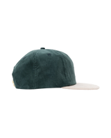The Parlez Mens Chester 6 Panel Cap in Deep Green