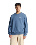 The Parlez Mens Vernon Oversized Crew Sweatshirt in China Blue