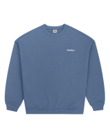 The Parlez Mens Vernon Oversized Crew Sweatshirt in China Blue